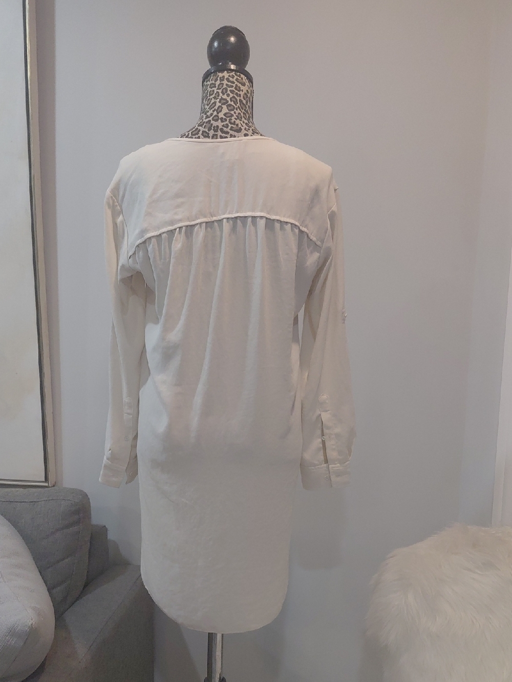 Wilfred Cream Top with Leopard Print Trim - Picture 5 of 8